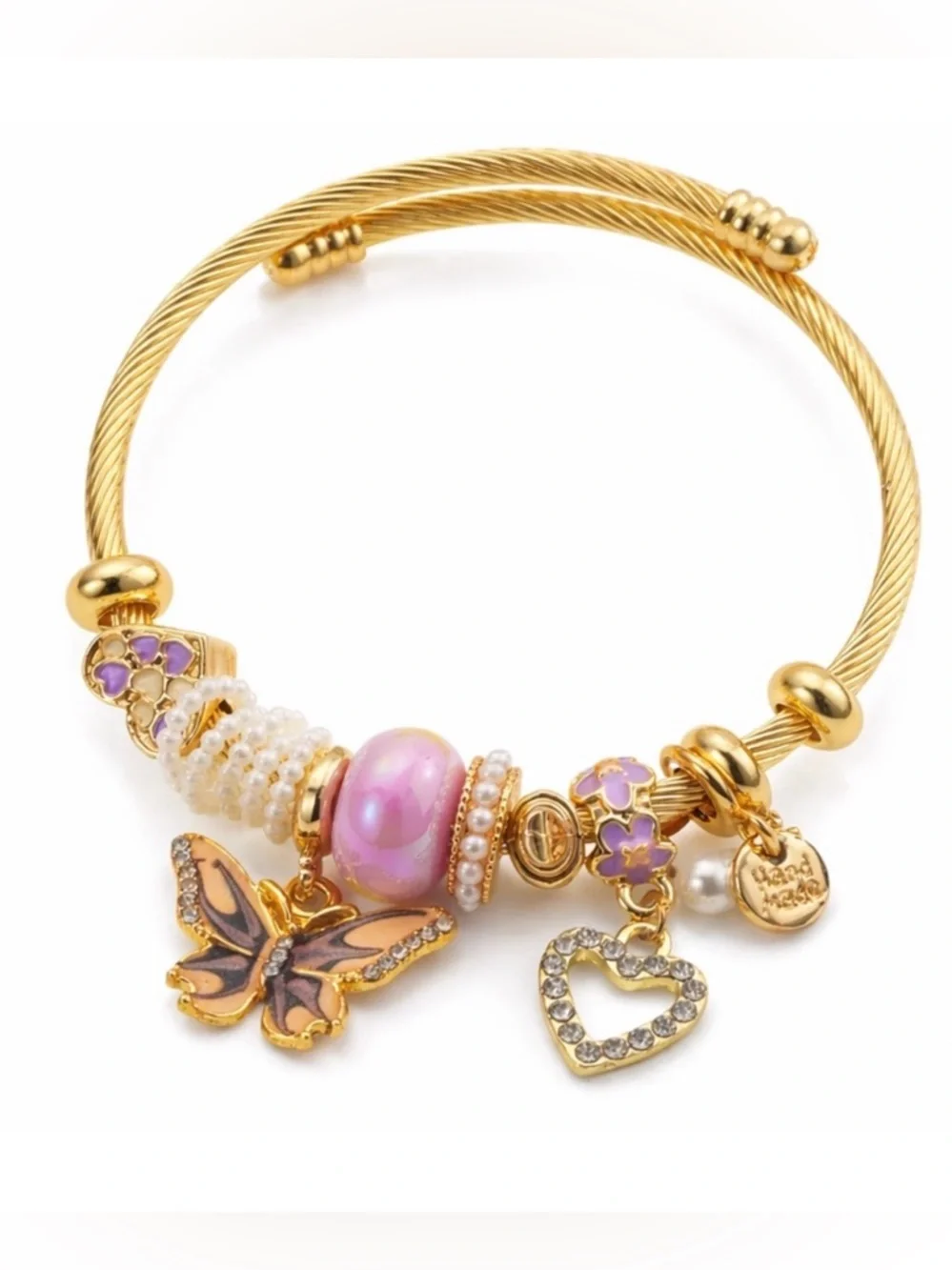 Butterfly & Heart Charm Bracelet